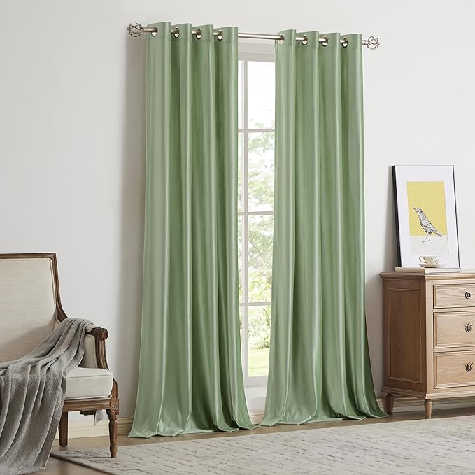 BULBUL Elegant Sage Green Velvet Curtains 120 inches Luxury Living Room Curtain - Image 7