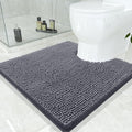 Smiry Luxury Chenille Toilet Rugs U-Shaped 24x24, Soft Absorbent Non-Slip by Smiry