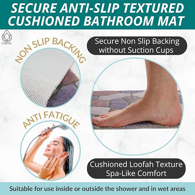 Enkosi Loofah Non-Slip Shower Mat - Image 2