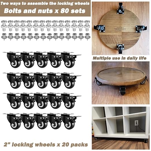 2" Casters Set of 20 Heavy-Duty Industrial Caster Wheels - Image 9