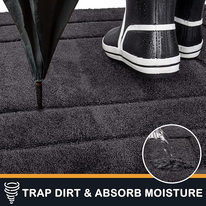 PURRUGS Dirt Trapping Door Mat 34" x 59", Non-Slip/Skid Machine Washable - Image 3