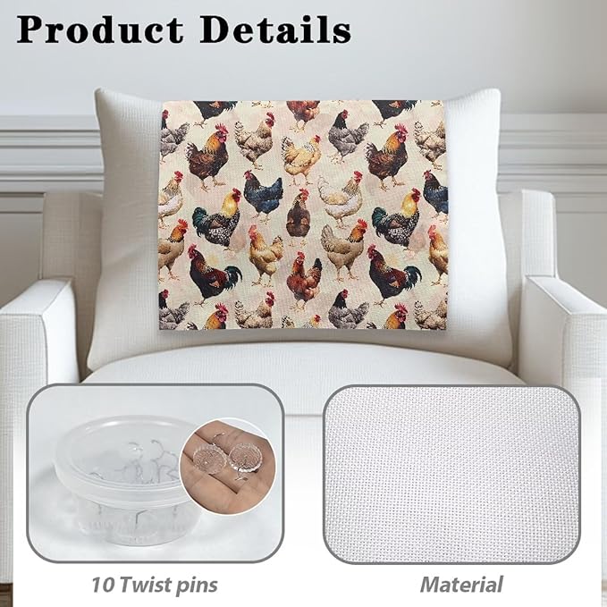 Rooster Headrest Cover for Sofa Recliner Washable Fabric Couch Slipcover - Image 3