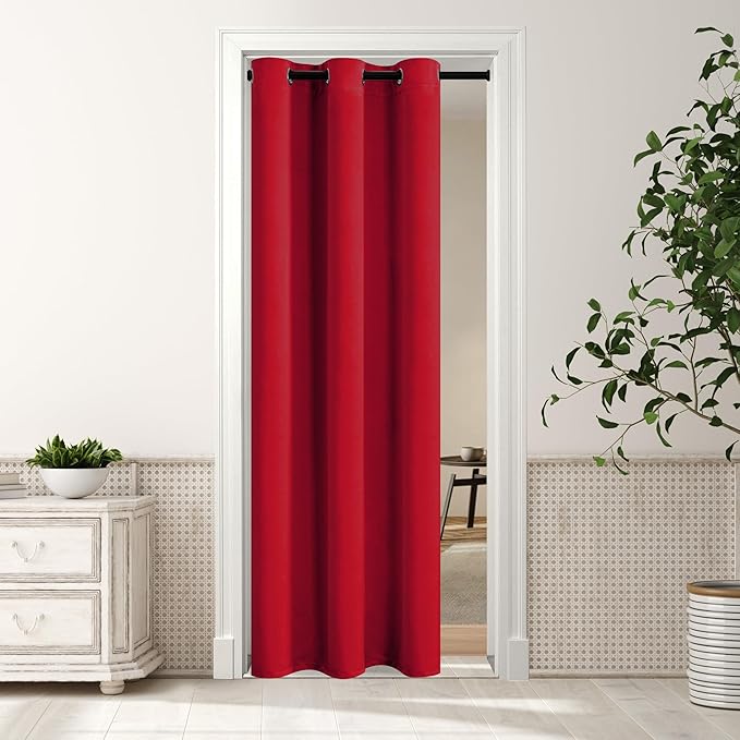 MYSKY HOME Red Blackout Door Curtains by MYSKYHOME