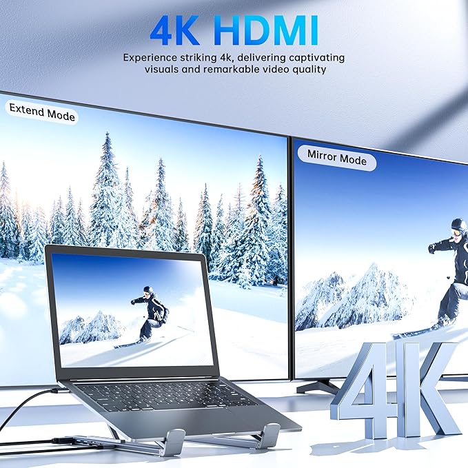 Laptop Stand with Docking Station, 8 in 1 USB C Hub HDMI Portable Laptop Stand - Image 3