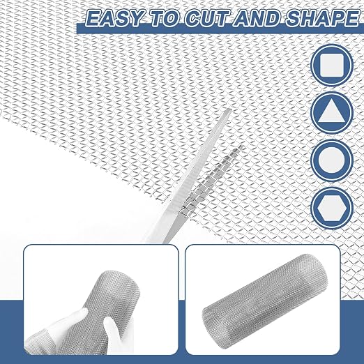 uxcell 14 Mesh 79" x 10" Woven Wire Mesh, 316 Stainless Steel Air Vent Filter - Image 4