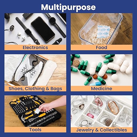 Wallaby 5 gram Food Safe Pure White Silica Gel Desiccant Dehumidifier Packs - Image 6