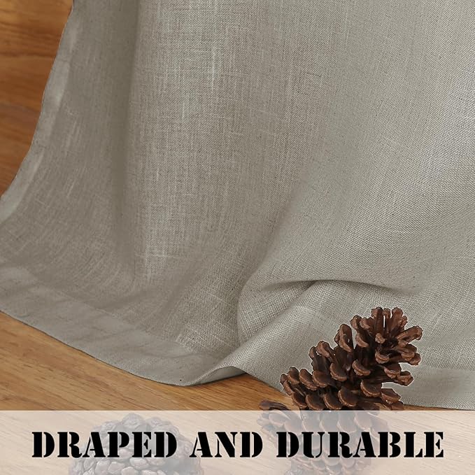 H.VERSAILTEX Linen Curtains Elegant Natural Linen Blended Curtains Energy Light - Image 6