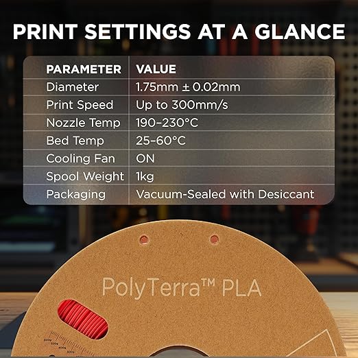 Polymaker Matte PLA Filament Lava Red 1.75mm 1kg 3D Printing Filament, - Image 6