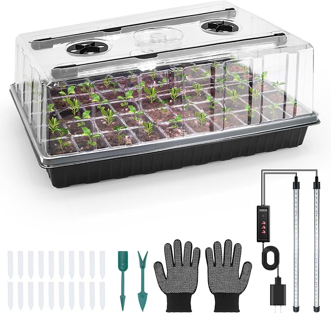 60-Cell Seed Starter Tray with Grow Light, Seedling Starter Trays with 4.08" by Unknown