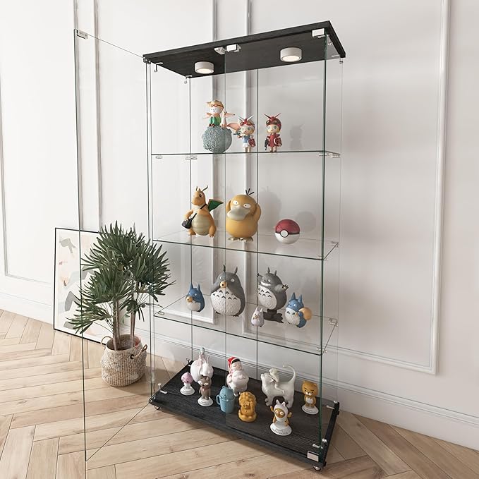 Yoluckea 4-Shelf Glass Display Cabinet - Image 8