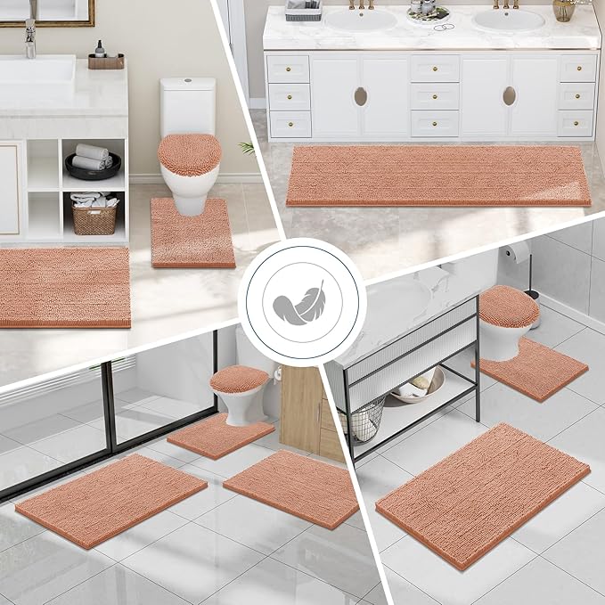 Smiry Luxury Chenille Bathroom Rugs 24x16, Extra Soft and Absorbent Shaggy Bath - Image 7