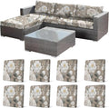 8Pcs Stretch Patio Cushion Cover, Vintage Floral Printed Couch & Sofa Slipcovers by CALBODE