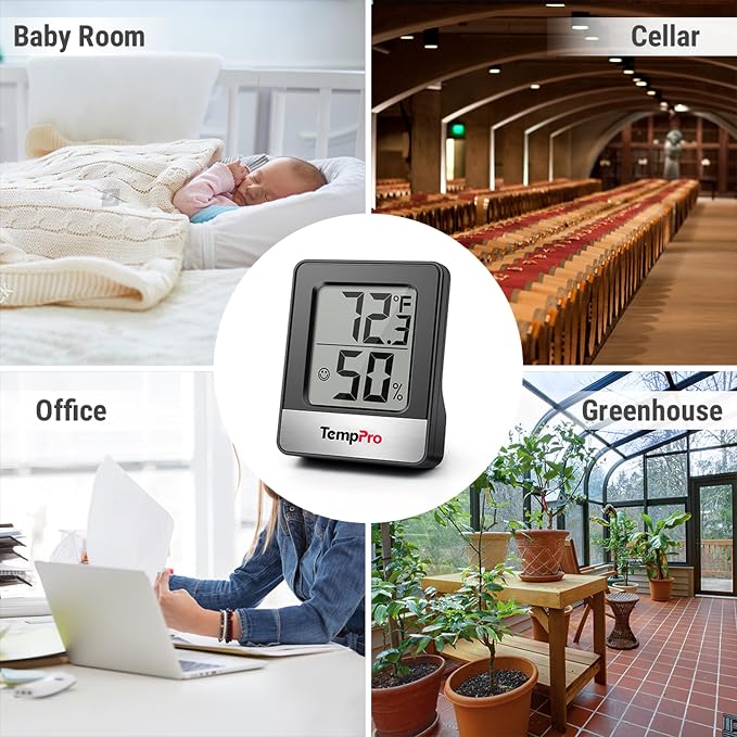 TempPro TP49 2 Pieces Digital Hygrometer Indoor Thermometer Humidity Meter Room - Image 8