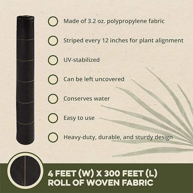 Dewitt Sunbelt Weed Barrier Fabric 3.2 oz, 4 x 300 Feet – Heavy-Duty Ground - Image 2