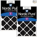 Nordic Pure 16x24x4 Pleated MERV 8 Pure Carbon Air Filters 2 Pack | Actual by NordicPure