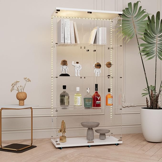 Yoluckea 4-Tier Glass Display Cabinet - Image 6