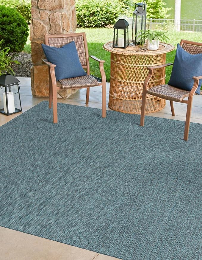 Unique Loom Collection Casual Transitional Solid Heathered Indoor/Outdoor by UniqueLoom