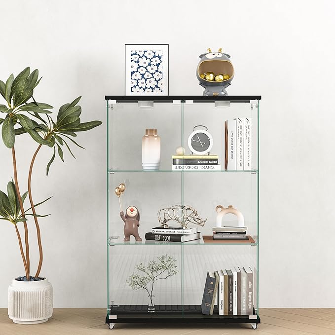Yoluckea 3-Tier Glass Display Cabinet - Image 9