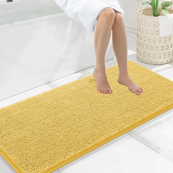 Smiry Luxury Chenille Bathroom Rugs 47x20, Extra Soft and Absorbent Shaggy Bath by Smiry