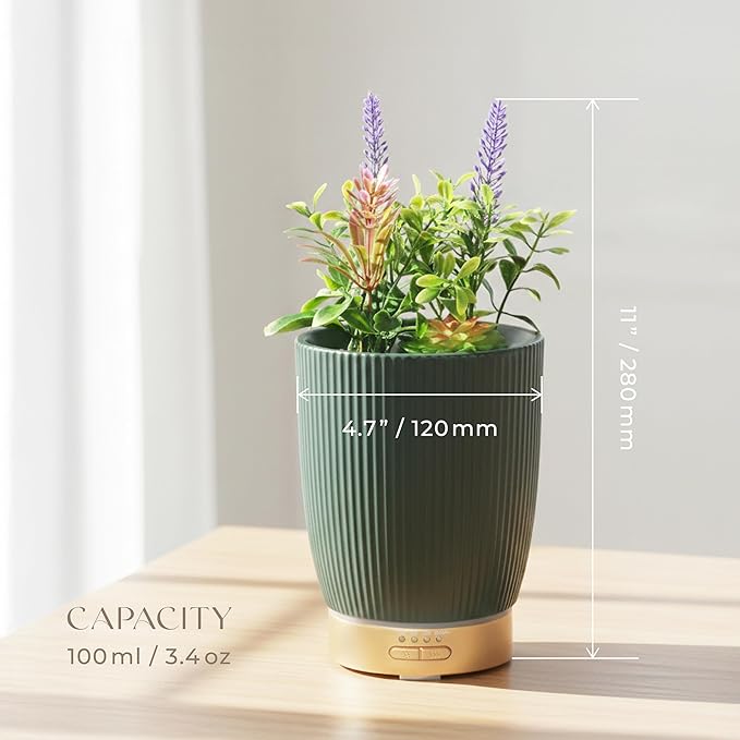 Earnest Living Essential Oil Diffuser Ceramic Artificial Succulent Plants - Image 3