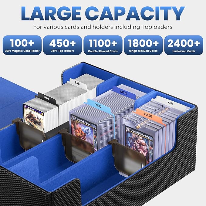 Card Storage Box For Trading Cards 1800+, Card Deck Box - Image 2