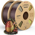 LANDU Silk Tri-Color PLA Filament 1.75mm 2Kg, Silk Bundle PLA Filament by LANDU