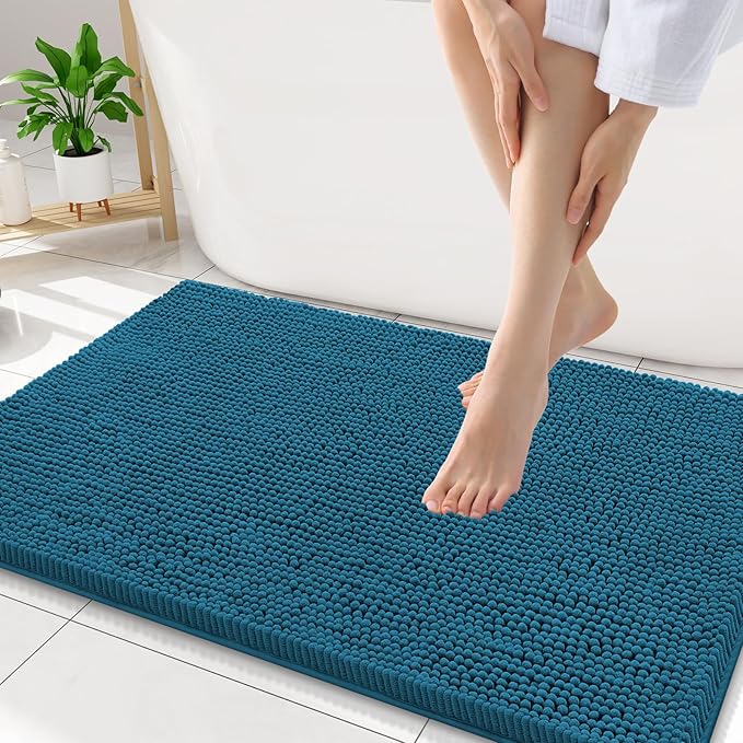 Smiry Luxury Chenille Bathroom Rugs 34x21, Extra Soft and Absorbent Shaggy Bath by Smiry