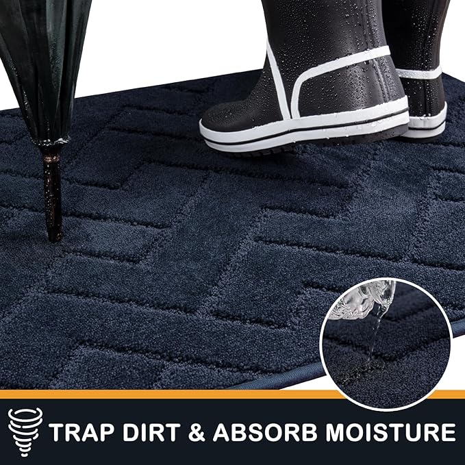 PURRUGS Dirt Trapping Door Mat 20" x 31.5", Non-Slip Machine Washable Entry Rug - Image 5