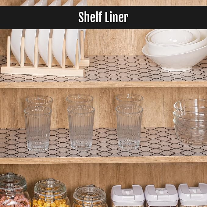Cooyes Shelf Liner, Non Adhesive Drawer and Cabinet Liner, EVA Washable - Image 2