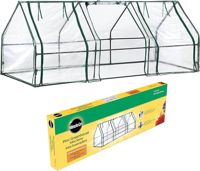 Miracle-GRO Mini Greenhouse 3’ x 8’ x 3’ Outdoor Mini Greenhouse Plant Tent by Miracle-Gro
