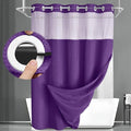 No Hook Shower Curtain and Liner Set, Deep Purple Hotel Waffle Shower Curtain by Unknown