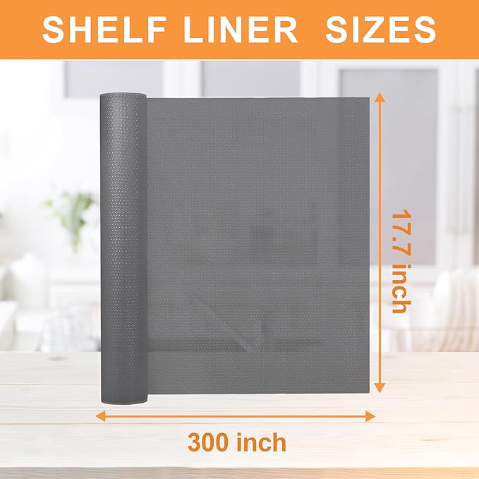 FLPMIX Kitchen Cabinet Liner 17.7-Inch: Translucent Gray Cabinet Drawer Liner - Image 9