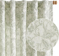 Vangao Lined Linen Curtains for Bedroom Floral Curtains 63 Inches Long Green by Vangao