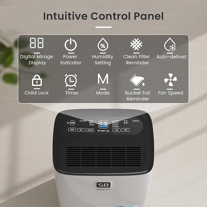 Yaufey 5000 Sq.Ft. Energy Star Certified Dehumidifier, Max 80 Pints Dehumidifier - Image 9