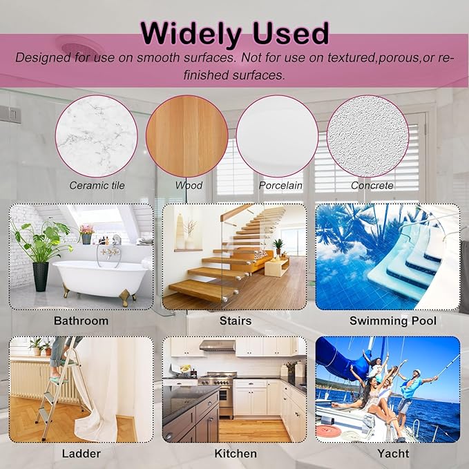 S&X Non-Slip Bathtub Shower Stickers 12-Pack Anti-Skid Strips, Waterproof - Image 7