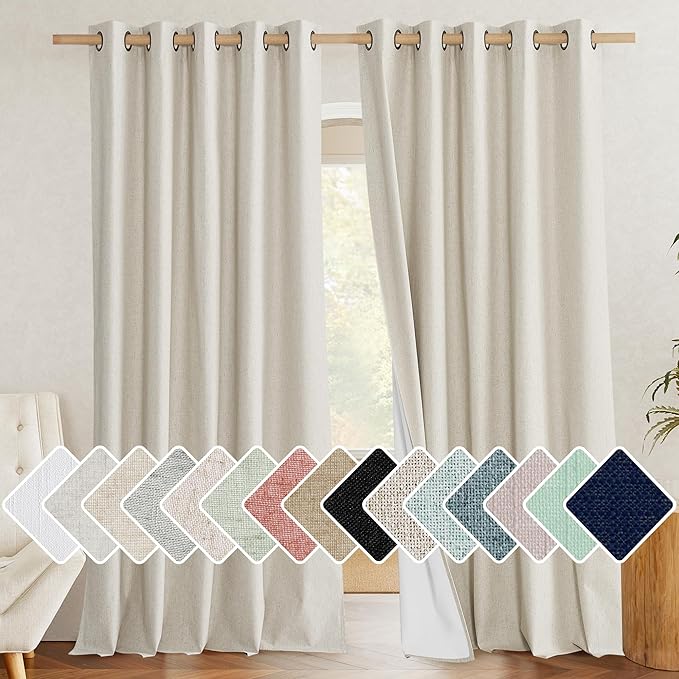 NICETOWN Farmhouse Style Keep Warm Large Window Draperies 108 inches Length by NICETOWN