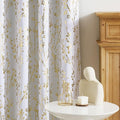 NICETOWN 100% Blackout White Curtains 63 inch Long, Grommet Branch Pattern Gold by NICETOWN