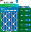 Filterbuy 16x24x4 Air Filter MERV 13 Optimal Smoke & Allergy Defense, by Filterbuy
