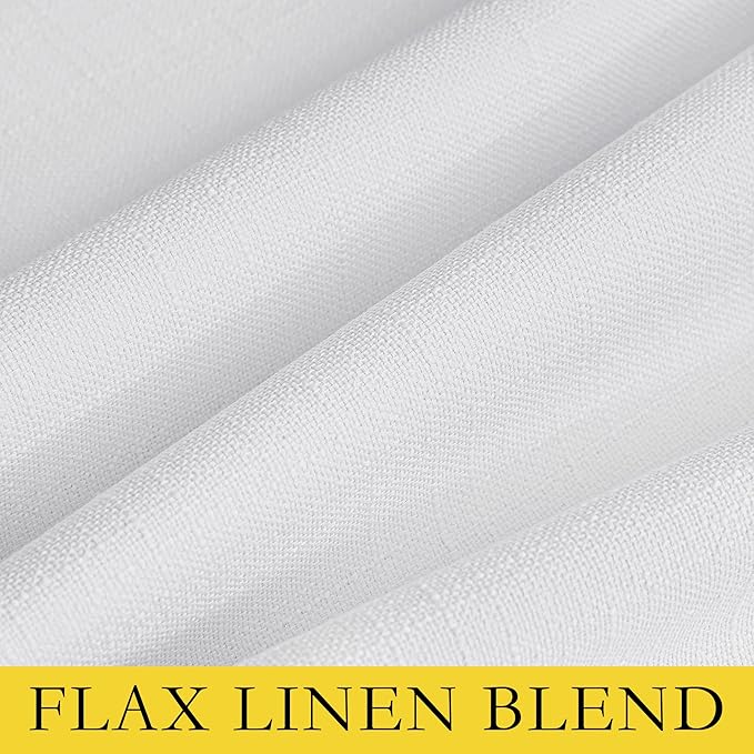 NICETOWN White Linen Curtains, 62 inches Width Each Panel, 120 inches Length - Image 8
