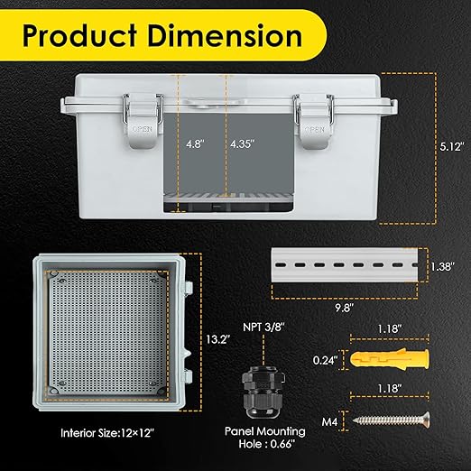Waterproof Electrical Junction Box, IP67 Plastic Weatherproof Electrical - Image 5