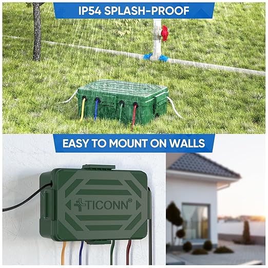 TICONN Outdoor Electrical Box, IP54 Splash-Proof Outdoor Extension Cord Cover - Image 6