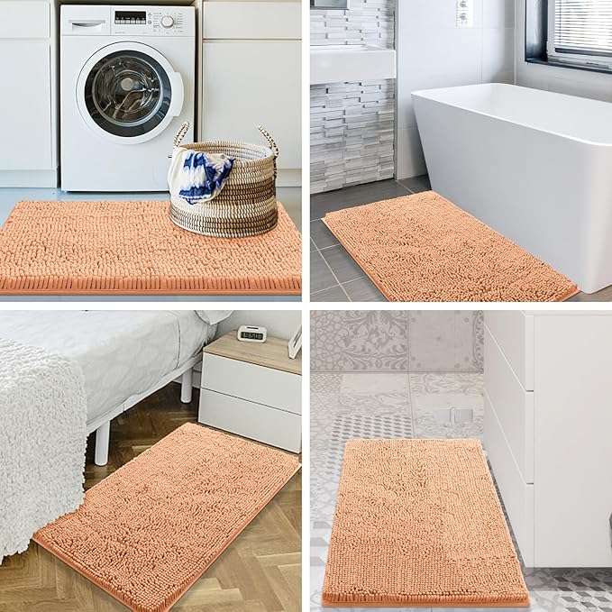 Smiry Luxury Chenille Bathroom Rugs 30x20, Extra Soft and Absorbent Shaggy Bath - Image 8