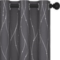 Deconovo Short Curtains Grey, Thermal Insulated Soundproof Drapes, Wave Dots by Deconovo