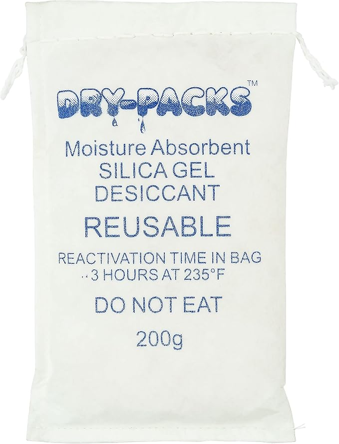 200 Gram Reusable Reactivatable Cotton Bag Silica Gel Desiccant by DryPacks
