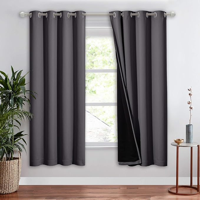 NICETOWN Grey Full Shade Curtain Panel, Energy Smart & Noise Blocking Out by NICETOWN