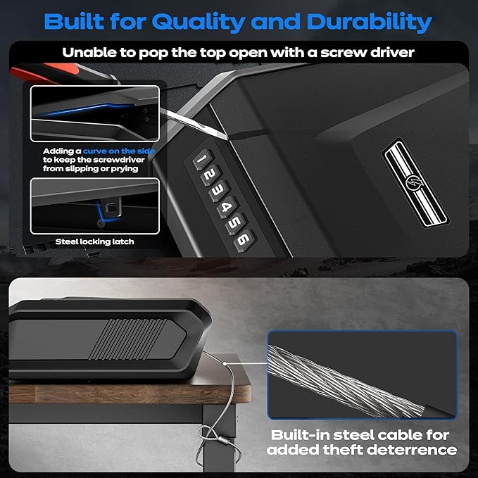 Gun Safe with LCD Display, ≤0.1s Quick Access Handgun Safe - Image 3