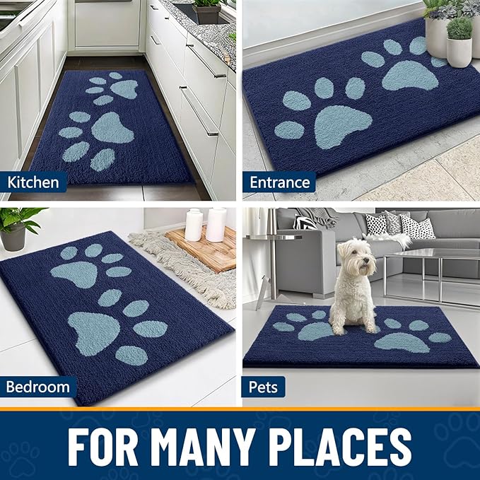 Smiry Dog Door Mat for Muddy Paws, Absorbs Moisture and Dirt, Low-Profile - Image 8