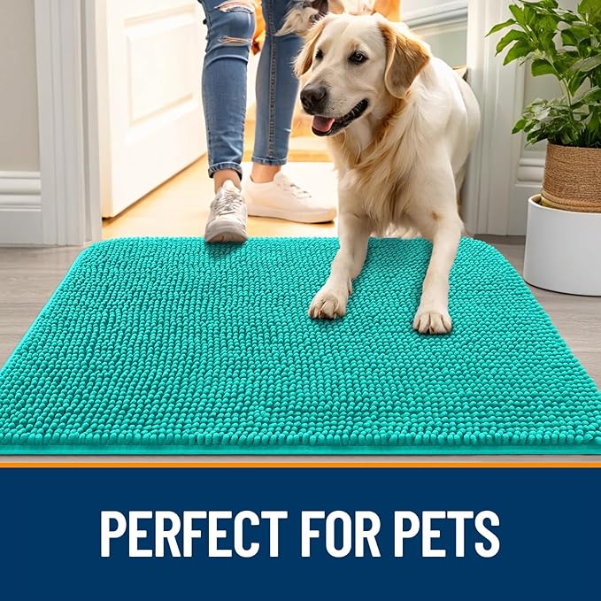 OLANLY Dog Door Mat for Muddy Paws 47x32, Absorbs Moisture and Dirt, Absorbent - Image 6