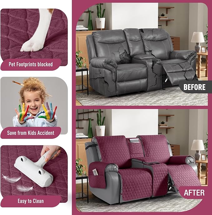 TAOCOCO 100% Waterproof Loveseat Recliner Cover - Image 2
