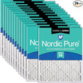 Nordic Pure 20x22x1 Pleated MERV 14 Plus Carbon Air Filters 24 Pack | Actual by NordicPure